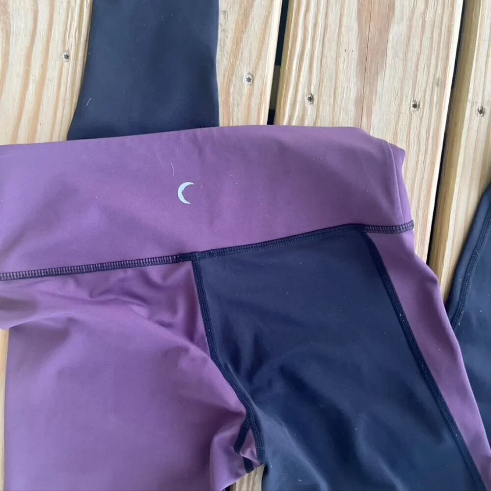 ** Zyia Active Joker Light n Tight Leggings Purple & Black ColorBlock Size 4